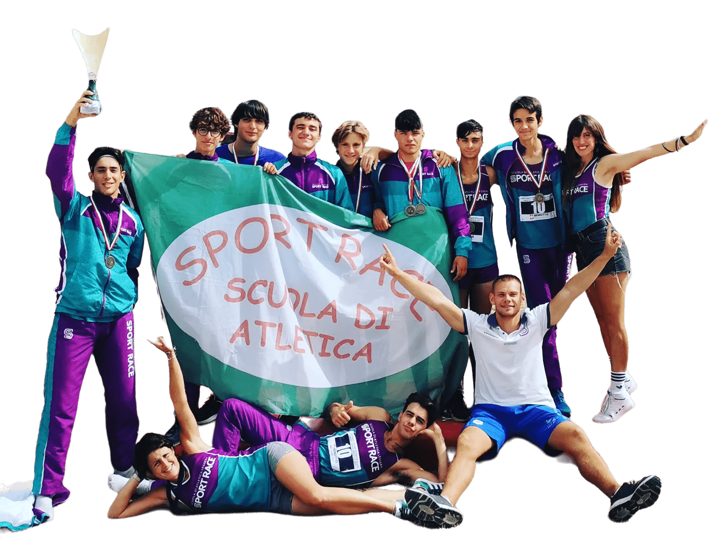 La squadra vincitrice di atletica leggera, {{brizy_dc_image_alt imageSrc=